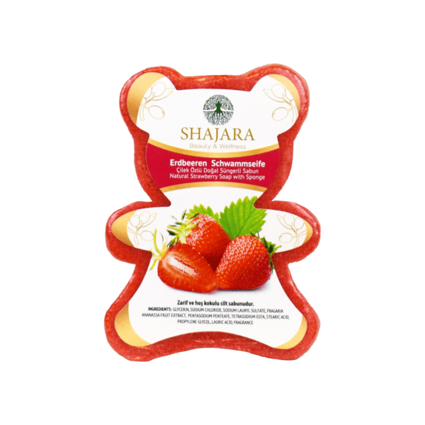 Shajara Kinder-Schwammseife Erdbeeren (verpackt)
